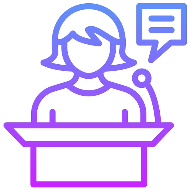 Ilustración del icono vectorial de habla del conjunto de iconos de capacitación empresarial