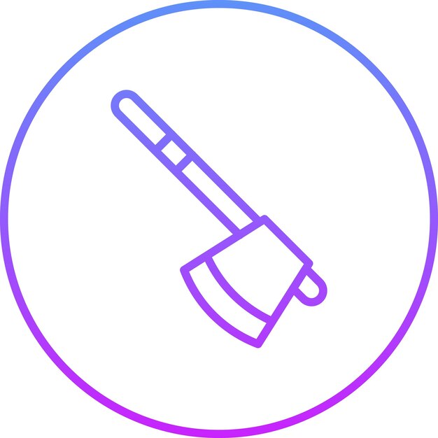 Ilustración del icono vectorial del hacha del conjunto de iconos de la aldea