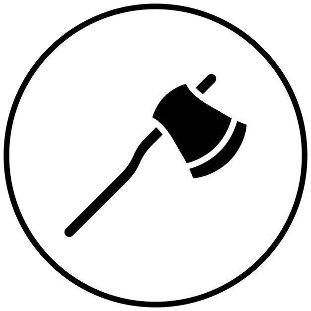 Ilustración del icono vectorial del hacha del conjunto de iconos de bomberos