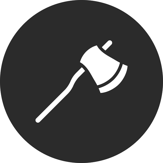 Ilustración del icono vectorial del hacha del conjunto de iconos de bomberos