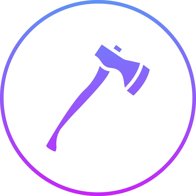 Ilustración del icono vectorial del hacha del conjunto de iconos de herramientas de construcción