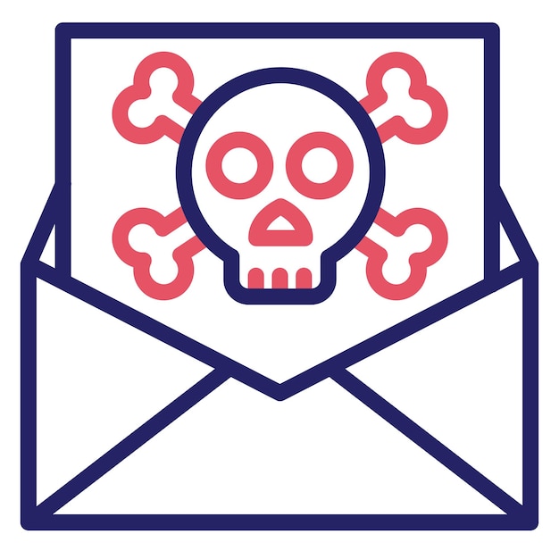 Ilustración de icono vectorial hackeado por correo electrónico del conjunto de iconos de Seguridad Cibernética