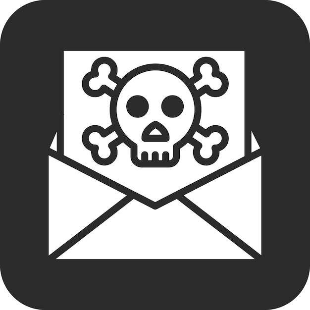 Ilustración de icono vectorial hackeado por correo electrónico del conjunto de iconos de Seguridad Cibernética