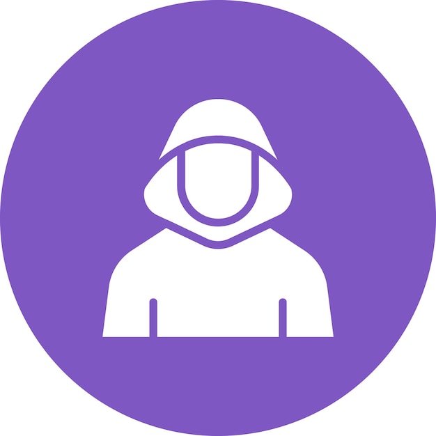 Ilustración del icono vectorial del hacker del conjunto de iconos de seguridad cibernética