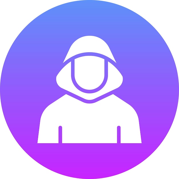 Ilustración del icono vectorial del hacker del conjunto de iconos de seguridad cibernética