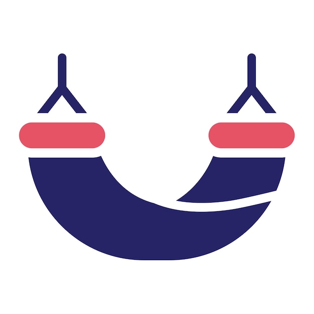Ilustración del icono vectorial de la hamaca del conjunto de iconos de verano