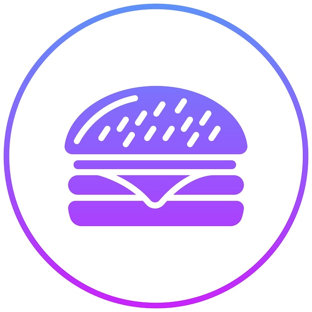 Ilustración del icono vectorial de la hamburguesa del conjunto de iconos de entrega de alimentos