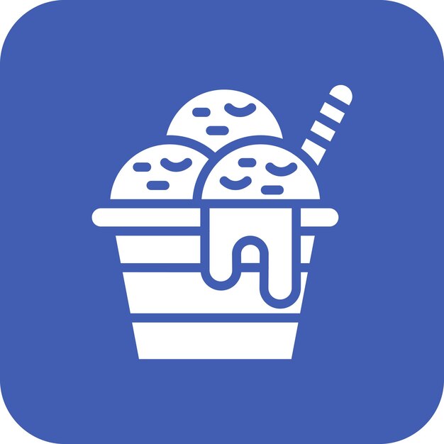 Vector ilustración del icono vectorial del helado del conjunto de iconos del restaurante