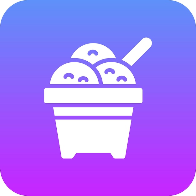Ilustración de icono vectorial de helado del conjunto de iconos de verano