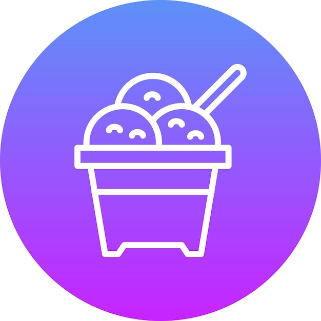 Ilustración de icono vectorial de helado del conjunto de iconos de verano