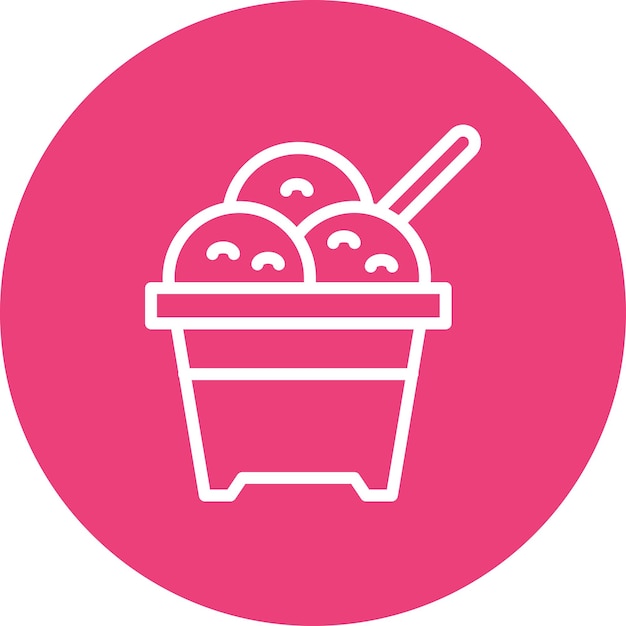Ilustración de icono vectorial de helado del conjunto de iconos de verano