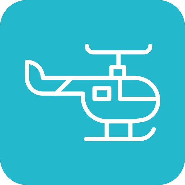 Ilustración del icono vectorial del helicóptero del conjunto de iconos de aviación