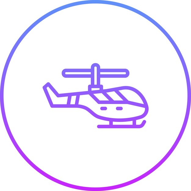 Vector ilustración del icono vectorial del helicóptero del conjunto de iconos de transporte