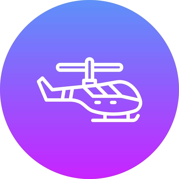 Ilustración del icono vectorial del helicóptero del conjunto de iconos de transporte