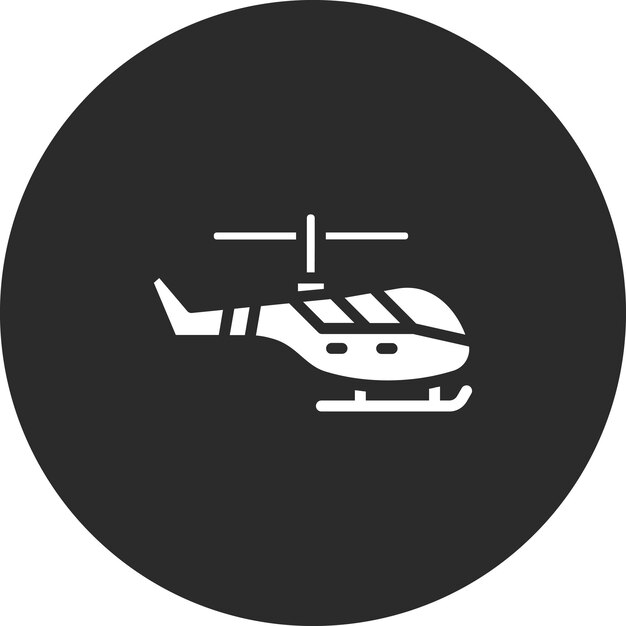Ilustración del icono vectorial del helicóptero del conjunto de iconos de transporte
