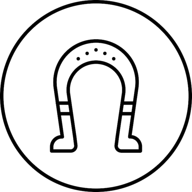 Ilustración del icono vectorial de la herradura del icono del Oeste Salvaje