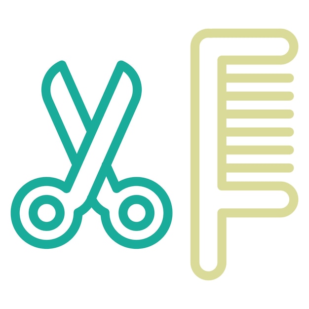 Ilustración del icono vectorial de las herramientas para el cabello del conjunto de iconos del salón de peluquería