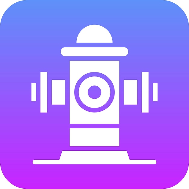 Ilustración del icono vectorial del hidrante del conjunto de iconos de bomberos