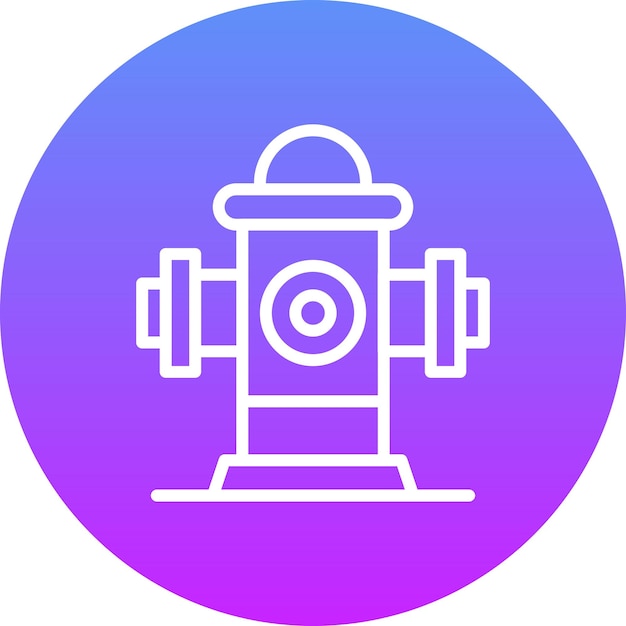 Ilustración del icono vectorial del hidrante del conjunto de iconos de bomberos