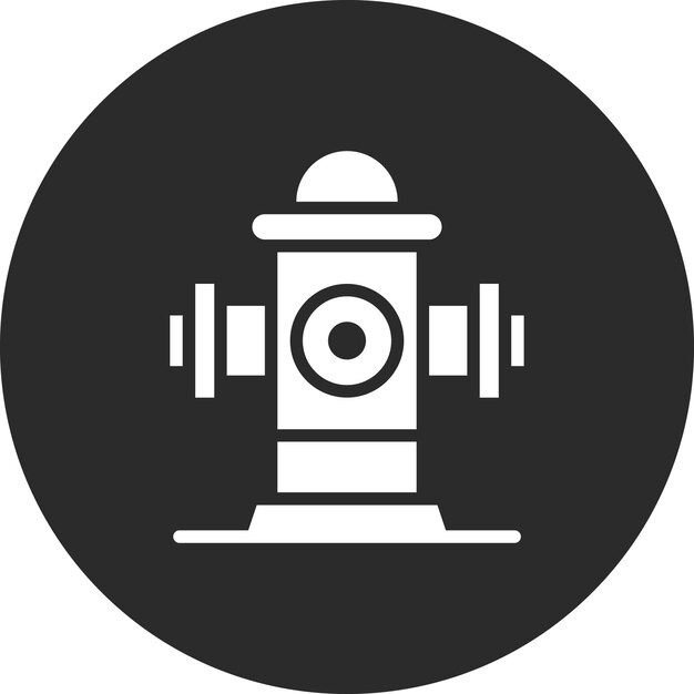 Ilustración del icono vectorial del hidrante del conjunto de iconos de bomberos