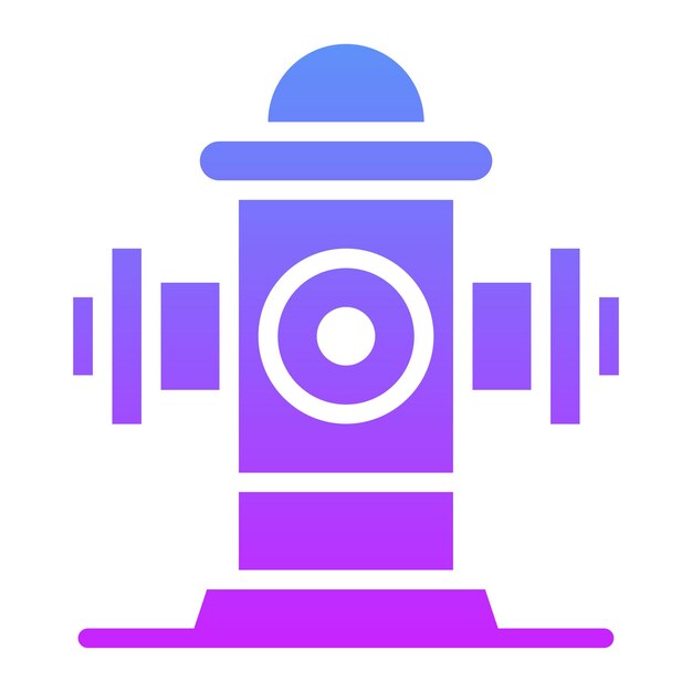 Ilustración del icono vectorial del hidrante del conjunto de iconos de bomberos