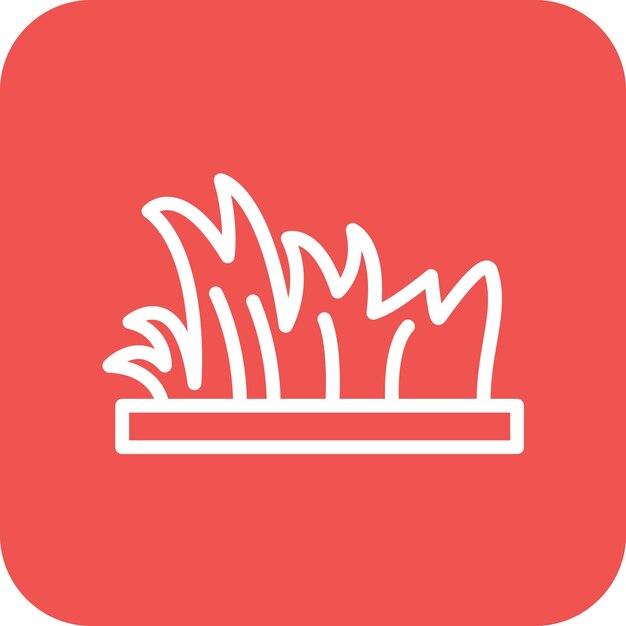 Ilustración del icono vectorial de hierba del conjunto de iconos de otoño
