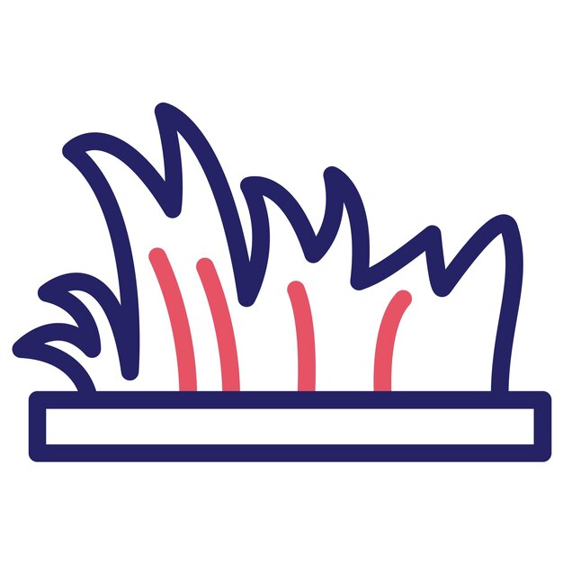 Ilustración del icono vectorial de hierba del conjunto de iconos de otoño