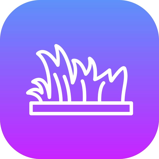 Ilustración del icono vectorial de hierba del conjunto de iconos de otoño