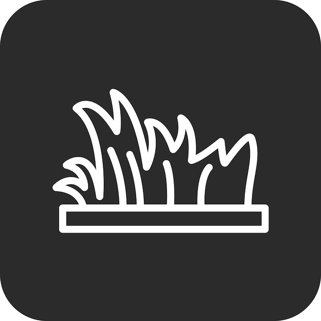 Ilustración del icono vectorial de hierba del conjunto de iconos de otoño