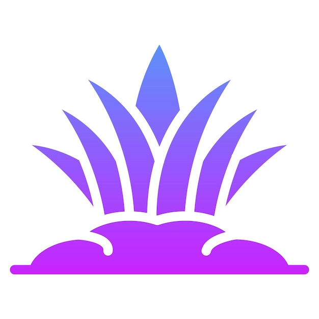 Ilustración del icono vectorial de hierba del conjunto de iconos de primavera