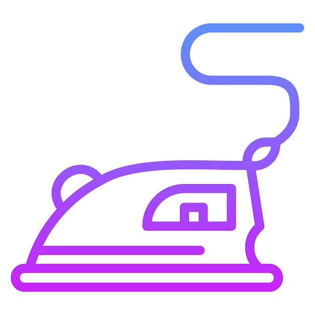 Ilustración del icono vectorial de hierro del conjunto de iconos de costura