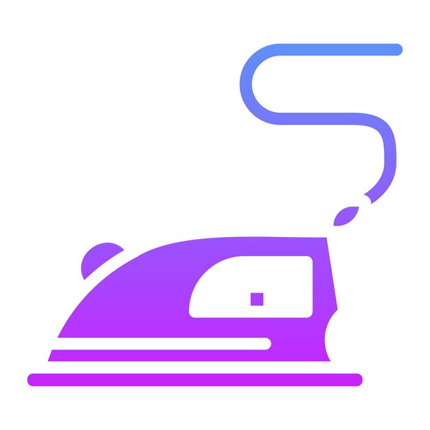 Ilustración del icono vectorial de hierro del conjunto de iconos de costura