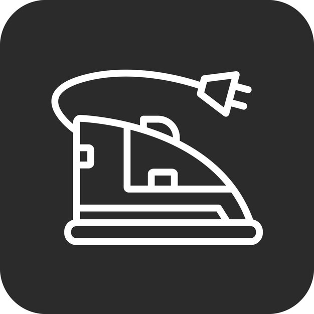 Ilustración del icono vectorial de hierro del conjunto de iconos de limpieza de la casa
