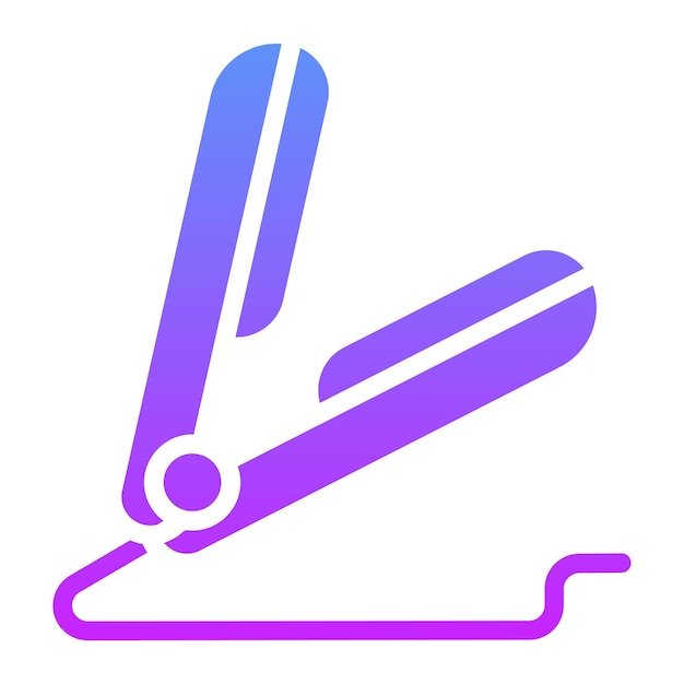 Ilustración del icono vectorial de hierro del conjunto de iconos del salón de peluquería