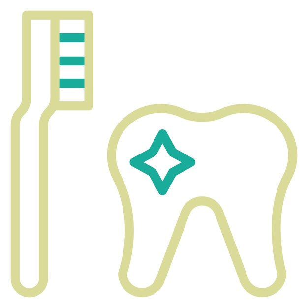 Ilustración del icono vectorial de higiene dental del conjunto de iconos de cuidado dental