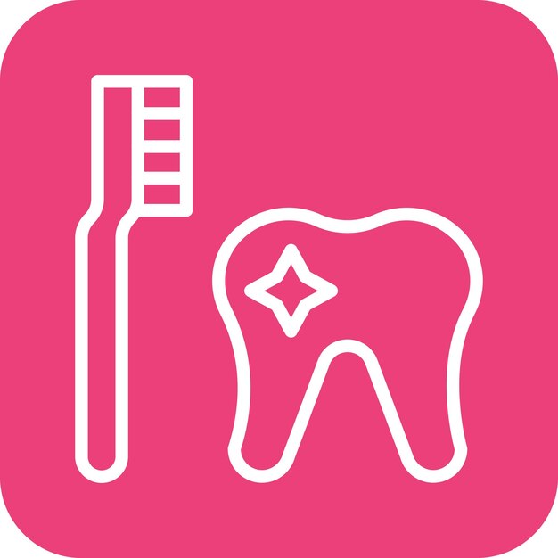 Ilustración del icono vectorial de higiene dental del conjunto de iconos de cuidado dental