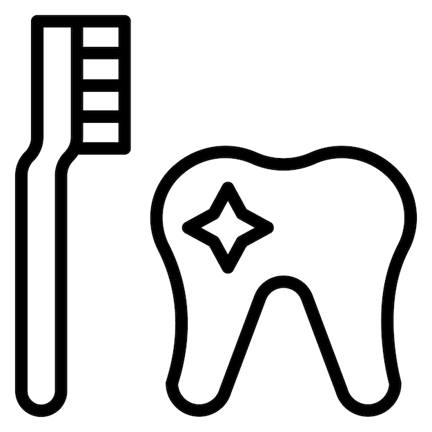Ilustración del icono vectorial de higiene dental del conjunto de iconos de cuidado dental