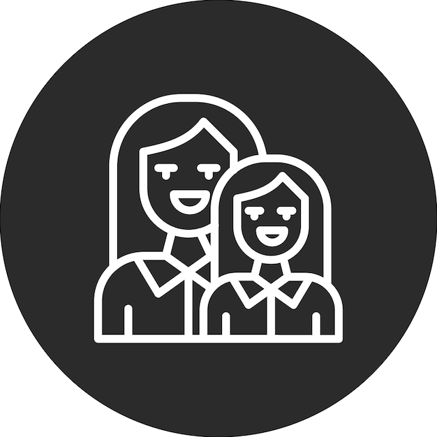 Ilustración del icono vectorial de la hija del conjunto de iconos de la vida familiar