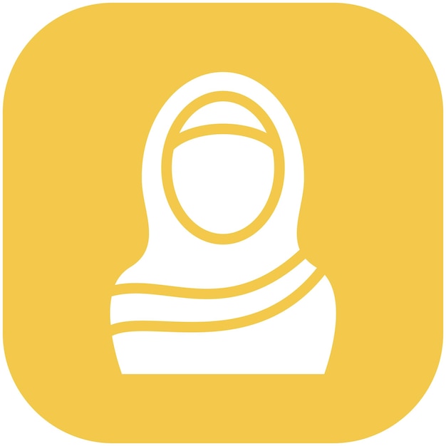 Ilustración del icono vectorial del hijab del conjunto de iconos del Ramadán