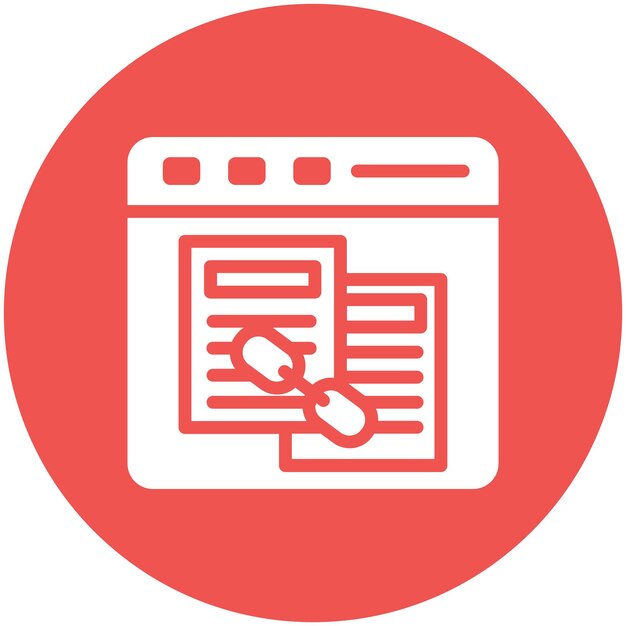 Ilustración del icono vectorial de hipervínculo del conjunto de iconos de marketing en línea