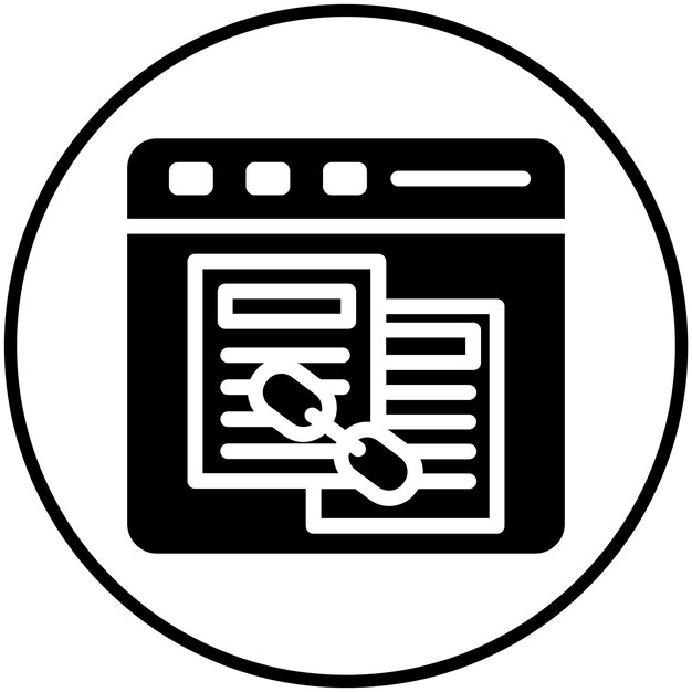 Ilustración de icono vectorial de hipervínculo del conjunto de iconos de marketing de OnGSCE