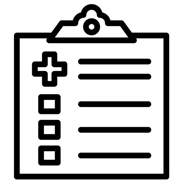 Ilustración de icono vectorial de historia médica del conjunto de iconos de Medicina I