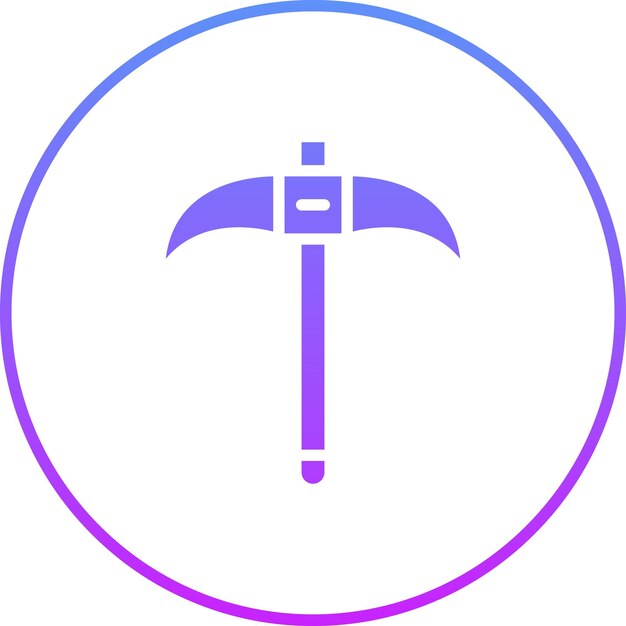 Ilustración del icono vectorial de Hoe del conjunto de iconos de herramientas de construcción