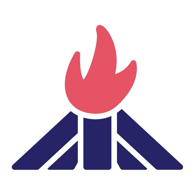 Ilustración del icono vectorial de la hoguera del conjunto de iconos de invierno