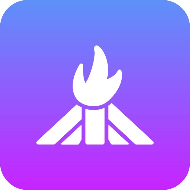 Ilustración del icono vectorial de la hoguera del conjunto de iconos de invierno