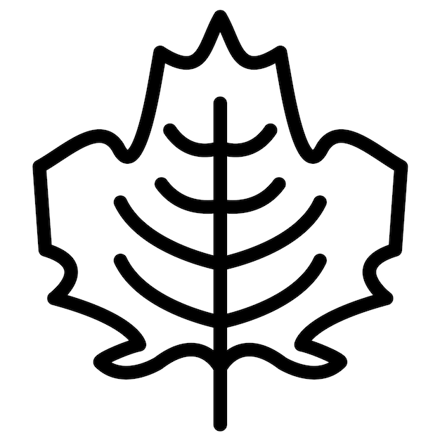 Ilustración del icono vectorial de la hoja de arce del conjunto de iconos de otoño