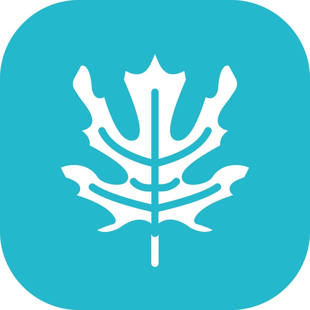Ilustración del icono vectorial de la hoja de roble del conjunto de iconos de otoño