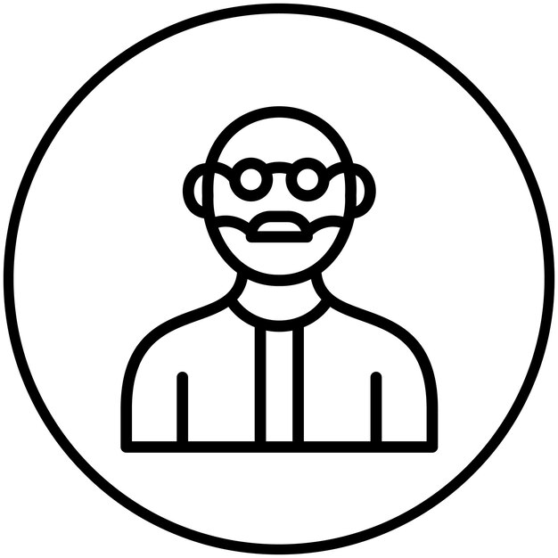 Ilustración del icono vectorial del hombre anciano del conjunto de iconos de Generation Gap