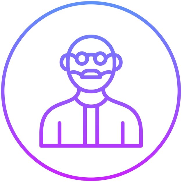 Ilustración del icono vectorial del hombre anciano del conjunto de iconos de Generation Gap
