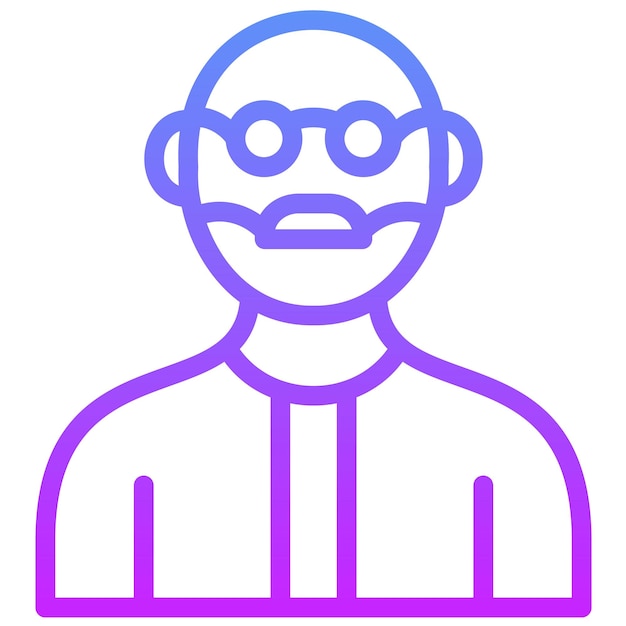 Ilustración del icono vectorial del hombre anciano del conjunto de iconos de Generation Gap